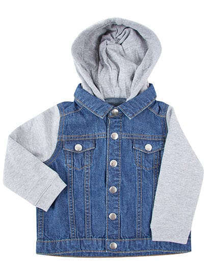 Epic Label Blousons Larkwood Lw750 Veste En Jean Avec Capuche Et Manches En Polaire