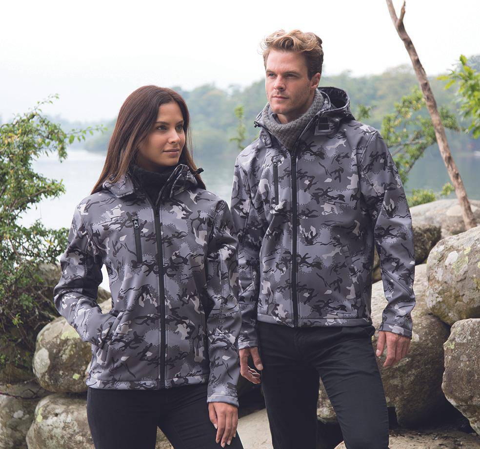 Epic Label Blousons Result R235X Camo Tx Performance Hooded Softshell Jacket