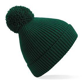 Epic Label Bonnets Beechfield B382 Bonnet À Pompon En Maille Côtelée À Pinces Invisibles