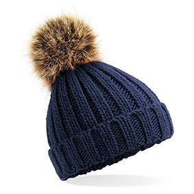 Epic Label Bonnets Beechfield B412a Bonnet En Grosse Maille Pompon En Fausse Fourrure Pour Bébé