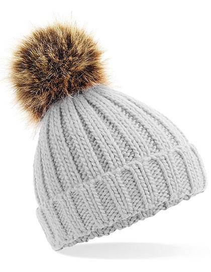 Epic Label Bonnets Beechfield B412a Bonnet En Grosse Maille Pompon En Fausse Fourrure Pour Bébé
