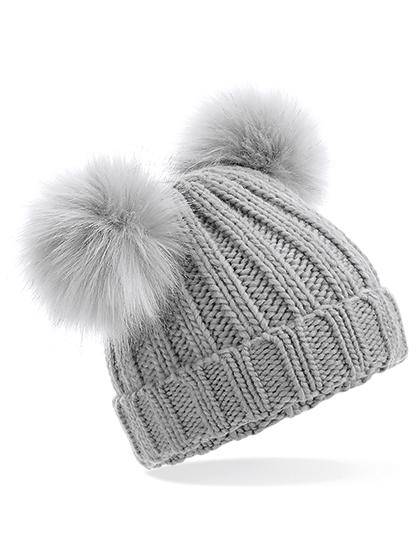 Epic Label Bonnets Beechfield B414a Bonnet Double PomPon En Fausse Fourrure Synthétique Pour Bébé