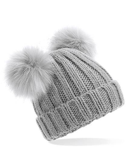 Epic Label Bonnets Beechfield B414b Bonnet Double PomPon En Fausse Fourrure Synthétique Junior