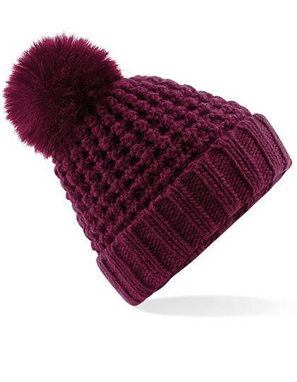 Epic Label Bonnets Beechfield B415 Popcorn Faux Fur Pop Pom Beanie