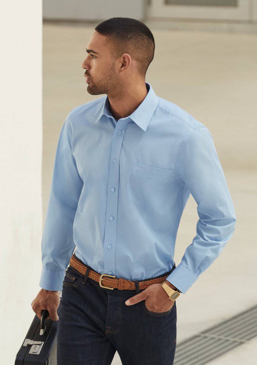 Epic Label Chemise Fruit Of The Loom 651180 Chemise En Popeline À Manches Longues Pour Homme