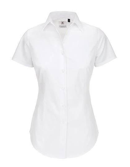 Epic Label Chemises B&C Swp24 Poplin Shirt Black Tie Short Sleeve / Pour Femme