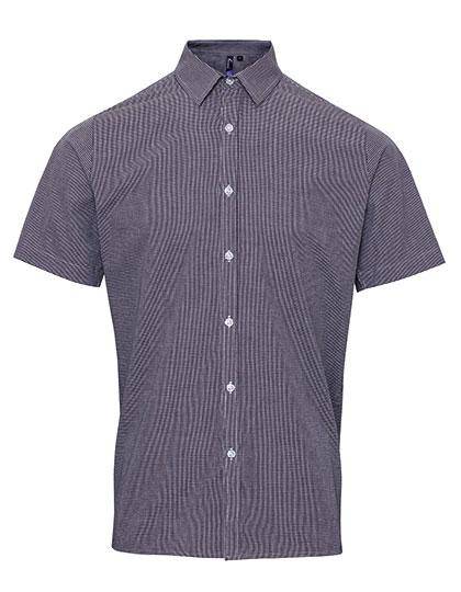 Epic Label Chemises Premier Workwear Pr221 Pour Hommes Microcheck (Gingham) Short Sleeve Cotton Shirt