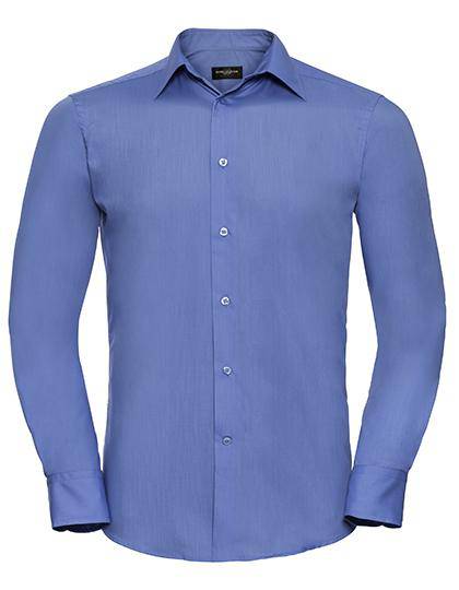 Epic Label Chemises Russell Collection R-924M-0 Long Sleeve Tailored Polycotton Poplin Shirt Pour Homme