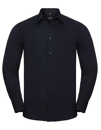 Epic Label Chemises Russell Collection R-924M-0 Long Sleeve Tailored Polycotton Poplin Shirt Pour Homme
