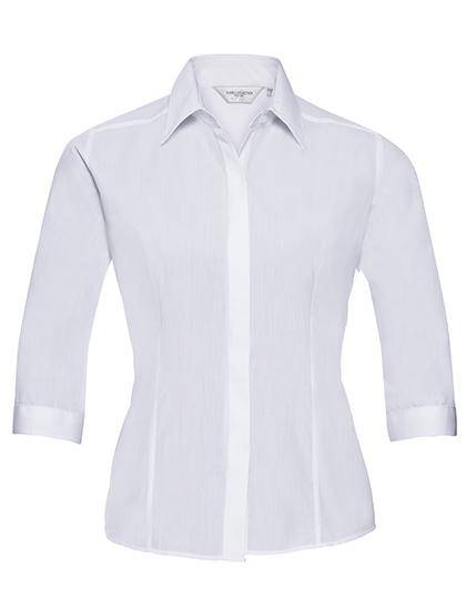 Epic Label Chemises Russell Collection R-926F-0 Sleeve Fitted Polycotton Poplin Shirt Pour Femme