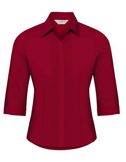 Epic Label Chemises Russell Collection R-926F-0 Sleeve Fitted Polycotton Poplin Shirt Pour Femme