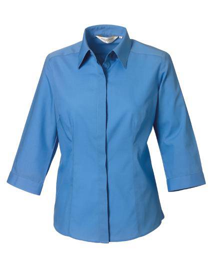 Epic Label Chemises Russell Collection R-926F-0 Sleeve Fitted Polycotton Poplin Shirt Pour Femme