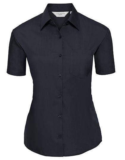 Epic Label Chemises Russell Collection R-935F-0 Chemise en Popeline Polyester Coton Classique Courtes Longues Femme