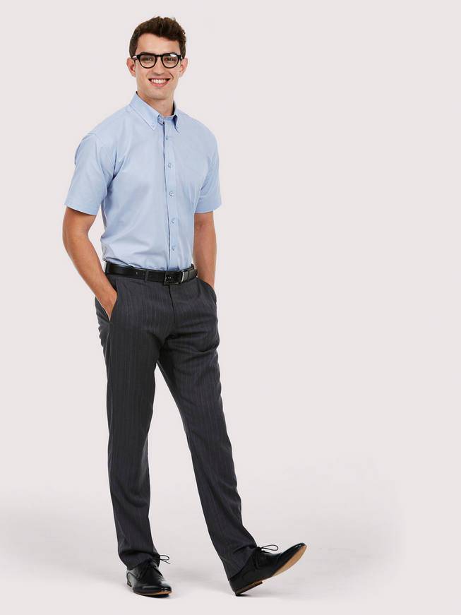 Epic Label Chemises Uneek Clothing UC702 Mens Pinpoint Oxford Half Sleeve Shirt Homme