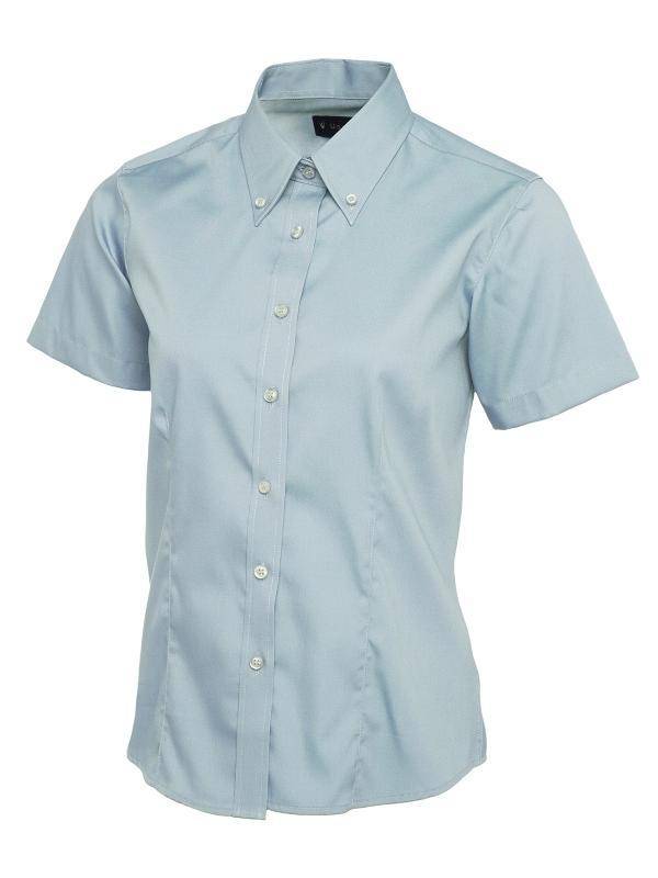 Epic Label Chemises Uneek Clothing UC704 Ladies Pinpoint Oxford Half Sleeve Shirt Femme