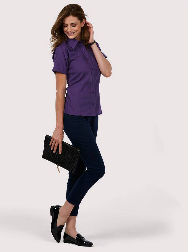 Epic Label Chemises Uneek Clothing UC712 Ladies Poplin Half Sleeve Shirt Femme
