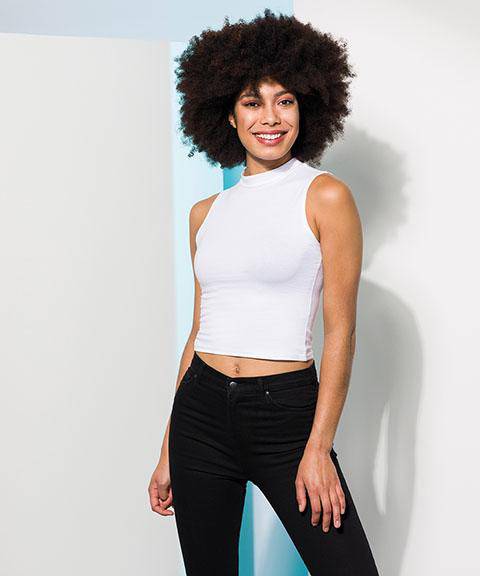 Epic Label Débardeur Sf Gilet Court À Col Montant Pour Femme