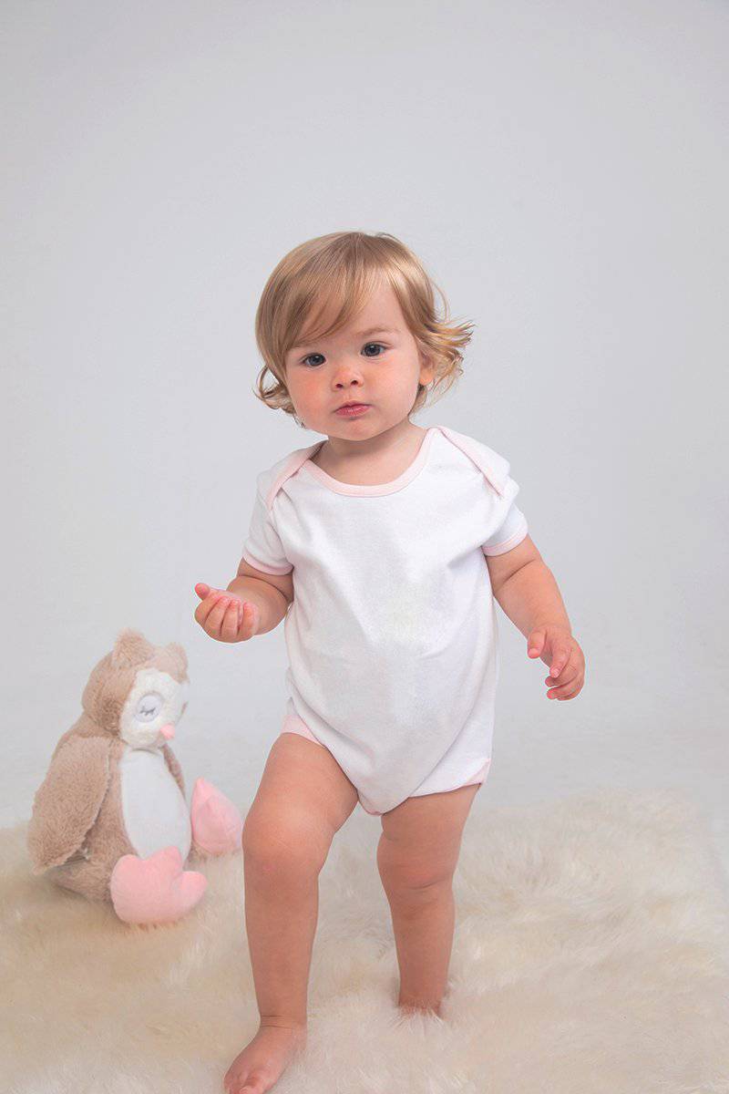 Epic Label Grenouillères bébés Lot de 3 x Larkwood LW051 Contrast Baby Bodysuit