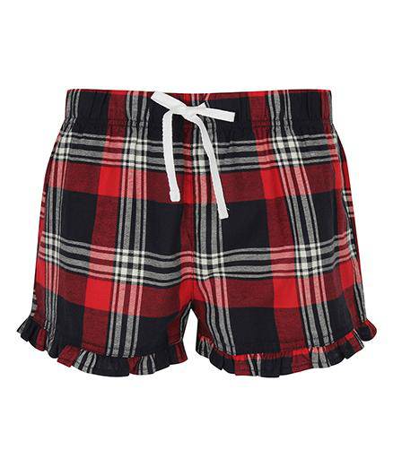 Epic Label Pantalons Sf Short En Tartan À Volants Pour Femme
