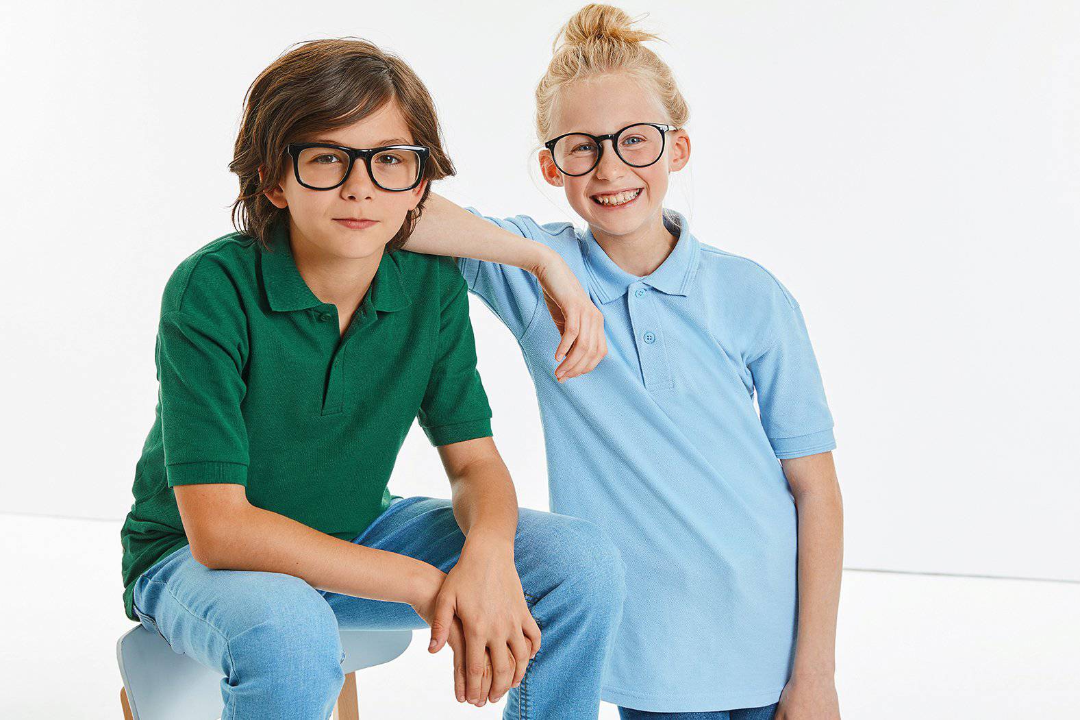 Epic Label Polos Russell R-539B-0 Polo Piqué Poly Coton Classique Enfant