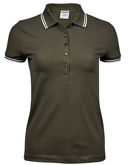 Epic Label Polos Tee Jays 1408 Pour Femmes Luxury Stripe Stretch Polo