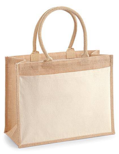 Epic Label Sacs Westford Mill WM427 Sac De Courses En Jute Avec Poche En Coton 42x33x19cm