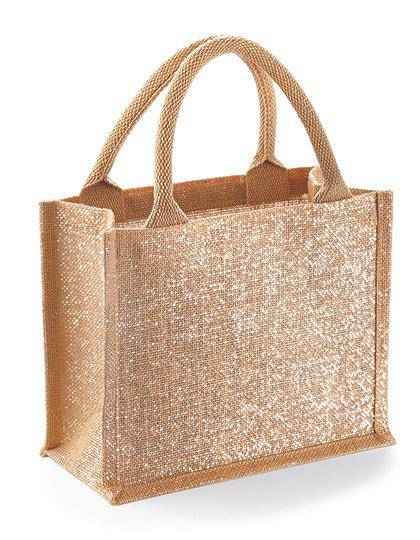 Epic Label Sacs Westford Mill WM431 Mini-Sac Cadeau En Jute Scintillante 26x22x14cm