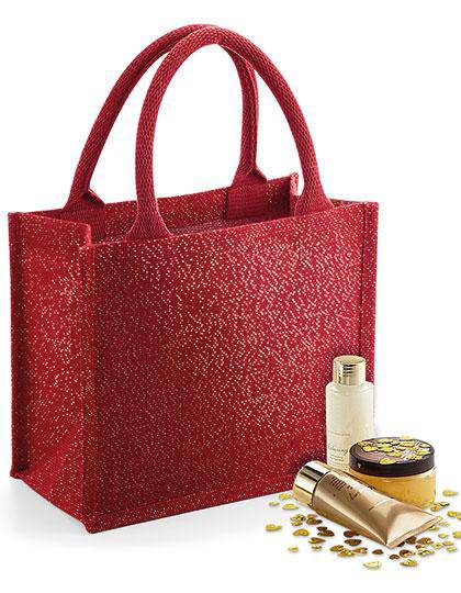 Epic Label Sacs Westford Mill WM431 Mini-Sac Cadeau En Jute Scintillante 26x22x14cm Pack de 10 Déstockage