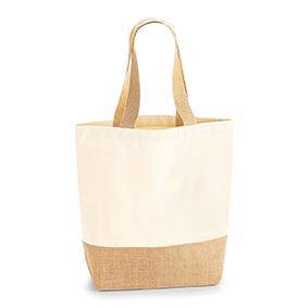 Epic Label Sacs Westford Mill WM450 Sac Shopping En Toile Avec Base En Jute 24x41x13cm
