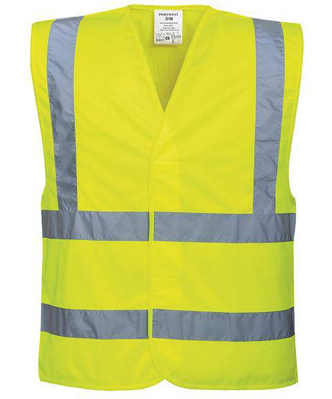 Epic Label Safety Débardeur Portwest Gilet Haute Visibilité À Deux Bandes Et Bretelles (C470)