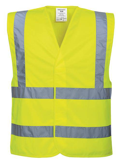 Epic Label Safety Débardeur Portwest Gilet Haute Visibilité À Deux Bandes Et Bretelles (C470)