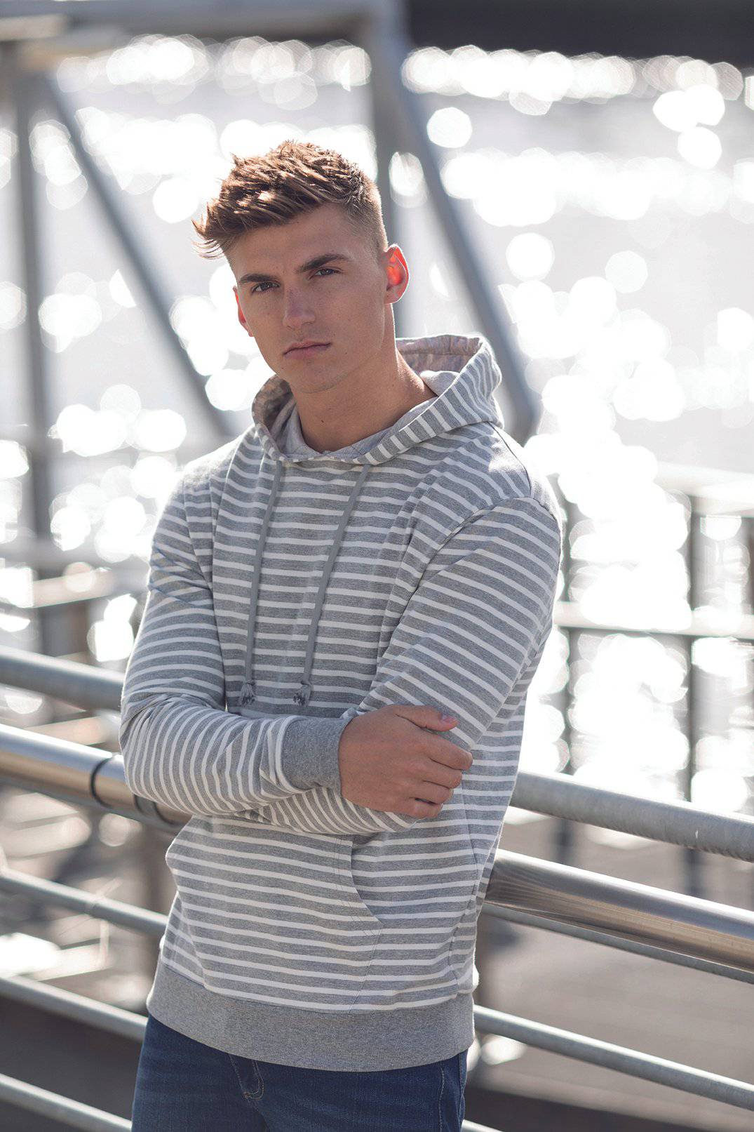 Epic Label Sweat-shirts All We Do Is Just Hoods Jh018 Sweat À Capuche À Rayures Nautiques Pour Homme
