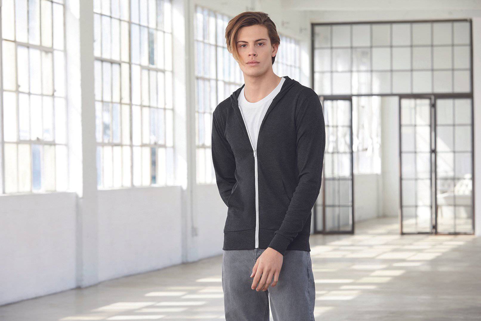 Epic Label Sweat-shirts Canvas 3939 Sweat À Capuche Léger Triblend Full-Zip Mixte