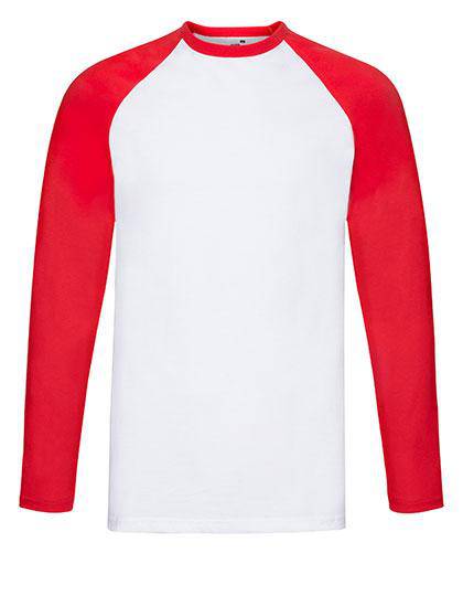 Epic Label T-shirts Lot de 3 Fruit of the Loom 61-028-0 Long Sleeve Baseball T Pour Homme