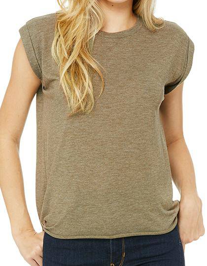 Epic Label T-shirts Lot de 3 T shirts Vierge Bella 8804 Women`s Flowy Muscle Tee with Rolled Cuff