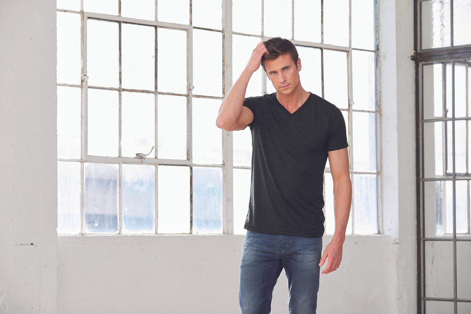 Epic Label T-shirts Lot de 5 T shirts Vierge Canvas 3415 Unisex Triblend V-Neck T-Shirt