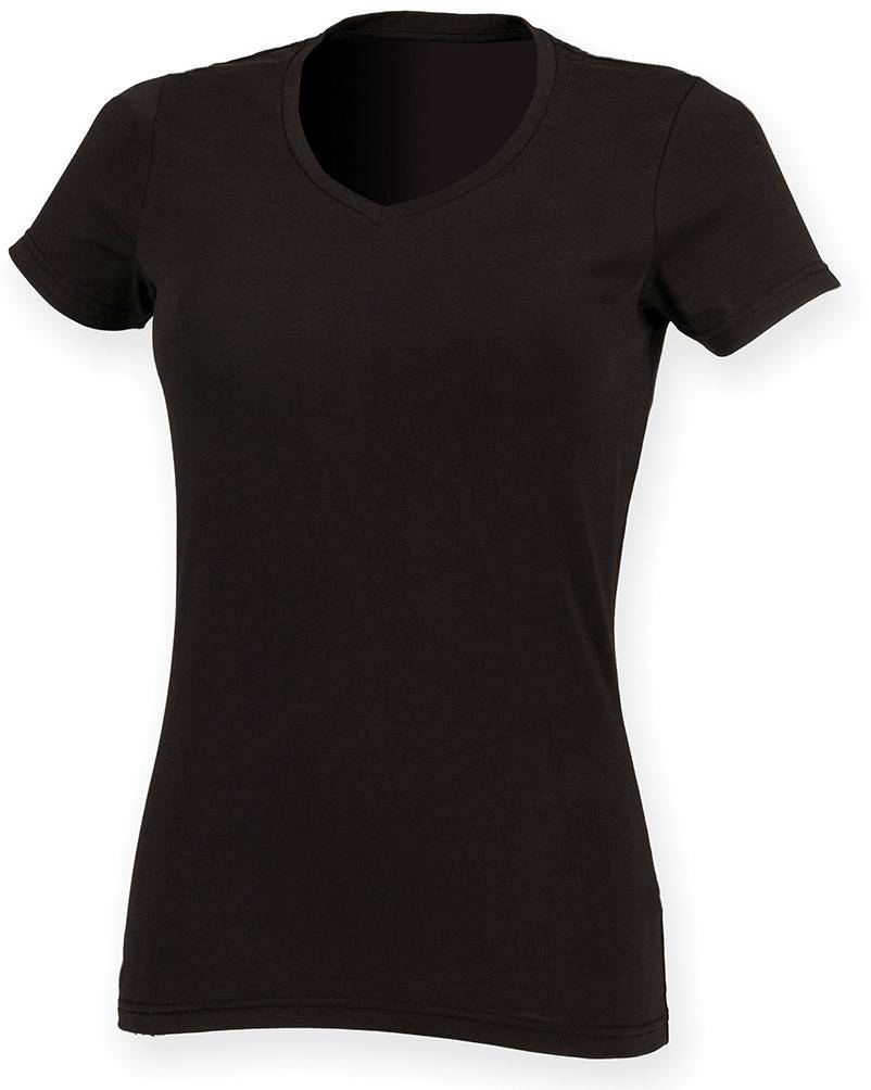 Epic Label T-shirts Sf T-Shirt Stretch Col V Femme Feel Good