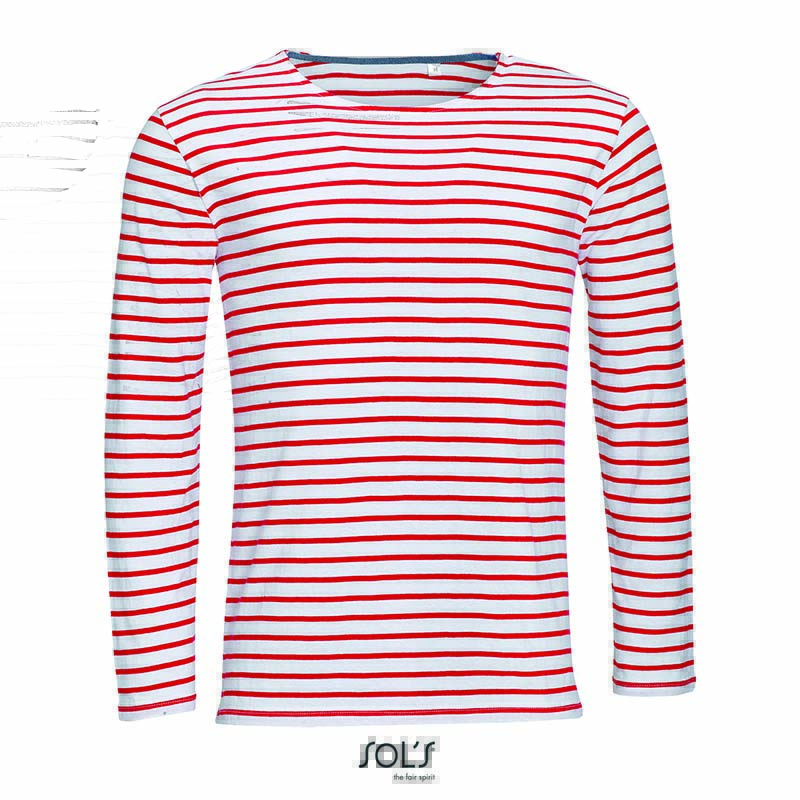 Epic Label T-shirts Sol´S L01402 T-Shirt Rayé À Manches Longues Pour Homme Marine