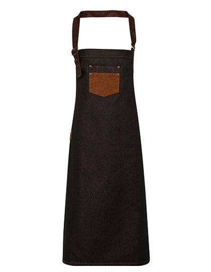 Epic Label Tabliers Pack Lot de 5 Premier Workwear PR136 Division Waxed Look Denim Tablier à bavette With Faux Leather