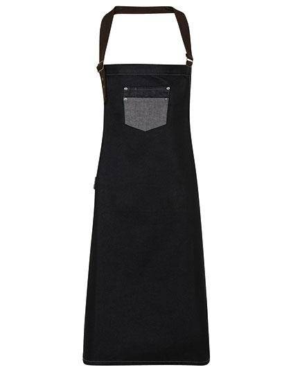 Epic Label Tabliers Pack Lot de 5 Premier Workwear PR136 Division Waxed Look Denim Tablier à bavette With Faux Leather