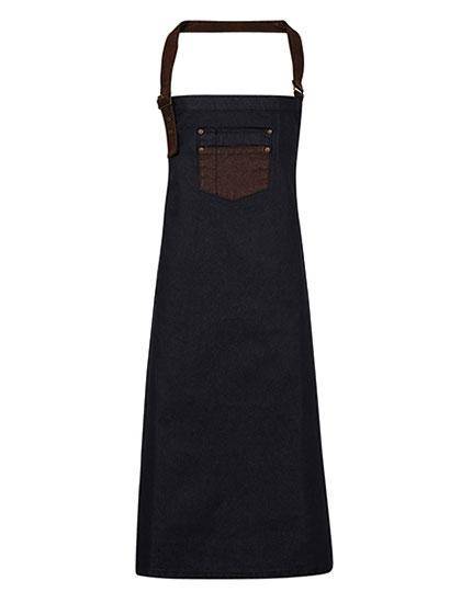 Epic Label Tabliers Pack Lot de 5 Premier Workwear PR136 Division Waxed Look Denim Tablier à bavette With Faux Leather