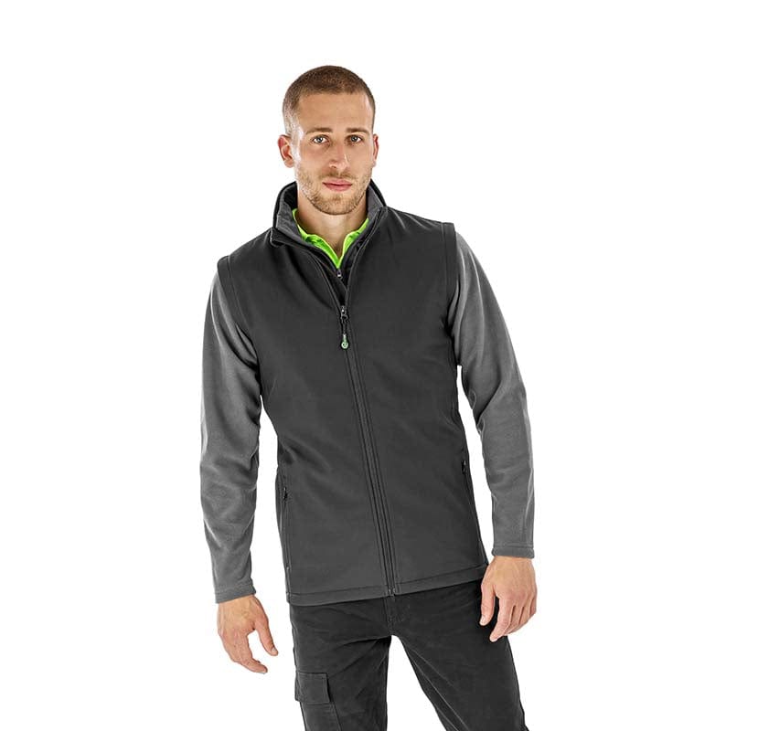 Epic Label Vestes & Bodywarmer Result Genuine Recycled Rt902 Softshell Gilet Imprimable Et Récyclé À 2 Couches Pour Homme