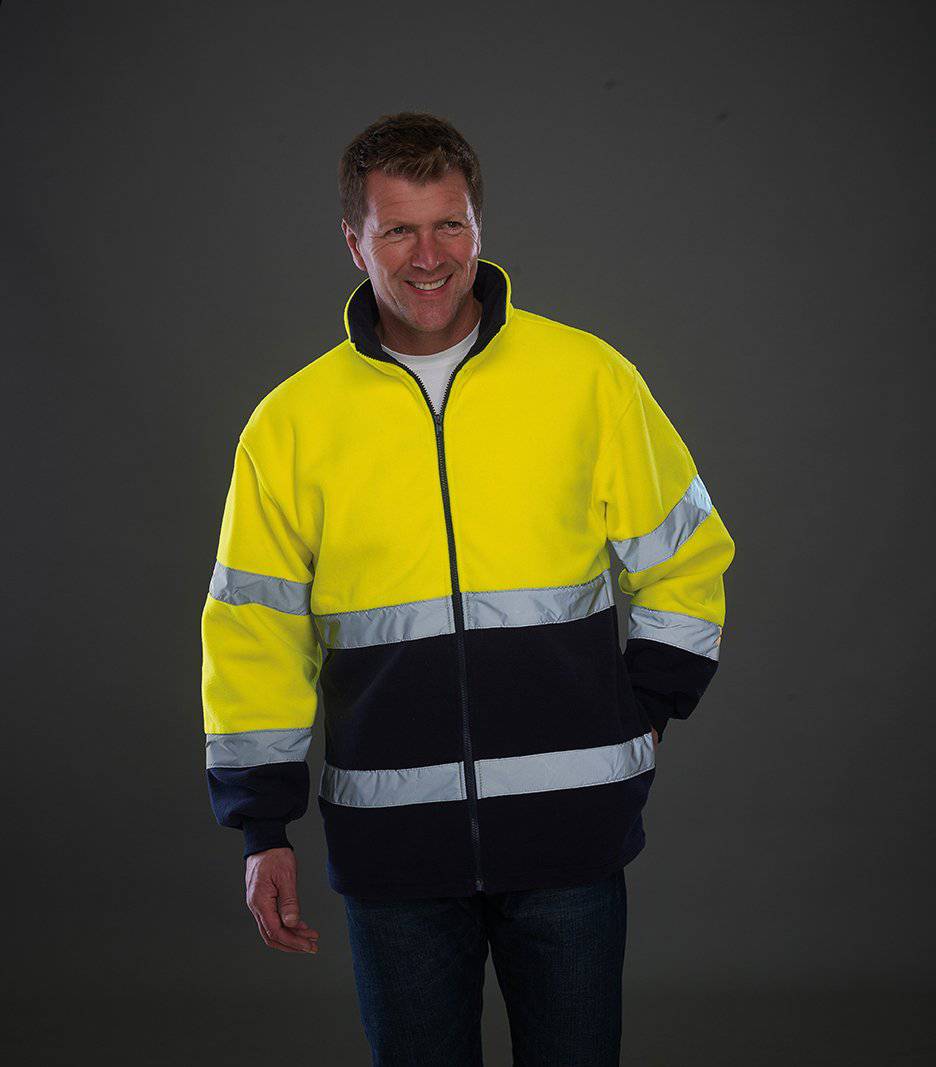 Epic Label Blousons Yoko Hvk10B High Visibility 2 Bands 2-Tone Polaire Jacket