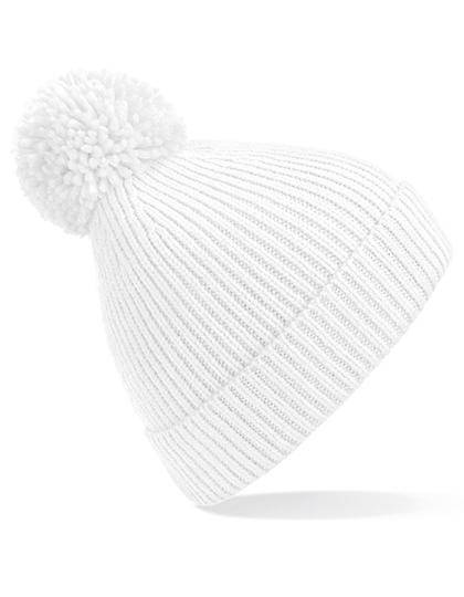 Epic Label Bonnets Beechfield B382 Bonnet À Pompon En Maille Côtelée À Pinces Invisibles