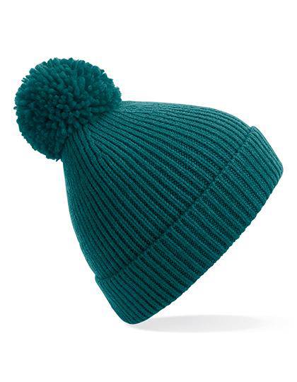 Epic Label Bonnets Beechfield B382 Bonnet À Pompon En Maille Côtelée À Pinces Invisibles