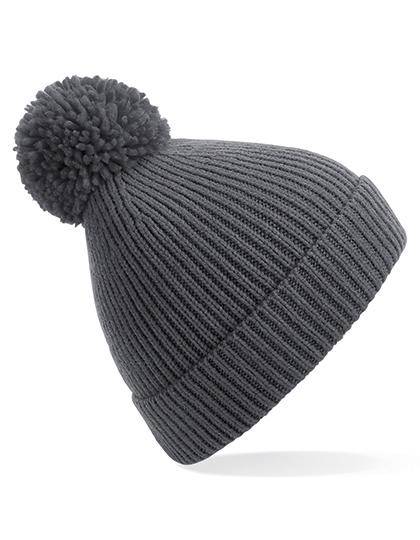 Epic Label Bonnets Beechfield B382 Bonnet À Pompon En Maille Côtelée À Pinces Invisibles