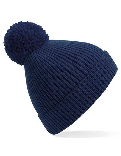 Epic Label Bonnets Beechfield B382 Bonnet À Pompon En Maille Côtelée À Pinces Invisibles