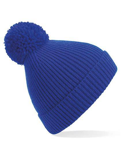 Epic Label Bonnets Beechfield B382 Bonnet À Pompon En Maille Côtelée À Pinces Invisibles