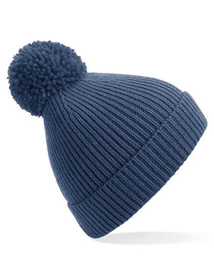 Epic Label Bonnets Beechfield B382 Bonnet À Pompon En Maille Côtelée À Pinces Invisibles