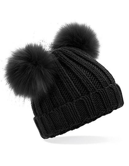 Epic Label Bonnets Beechfield B414a Bonnet Double PomPon En Fausse Fourrure Synthétique Pour Bébé